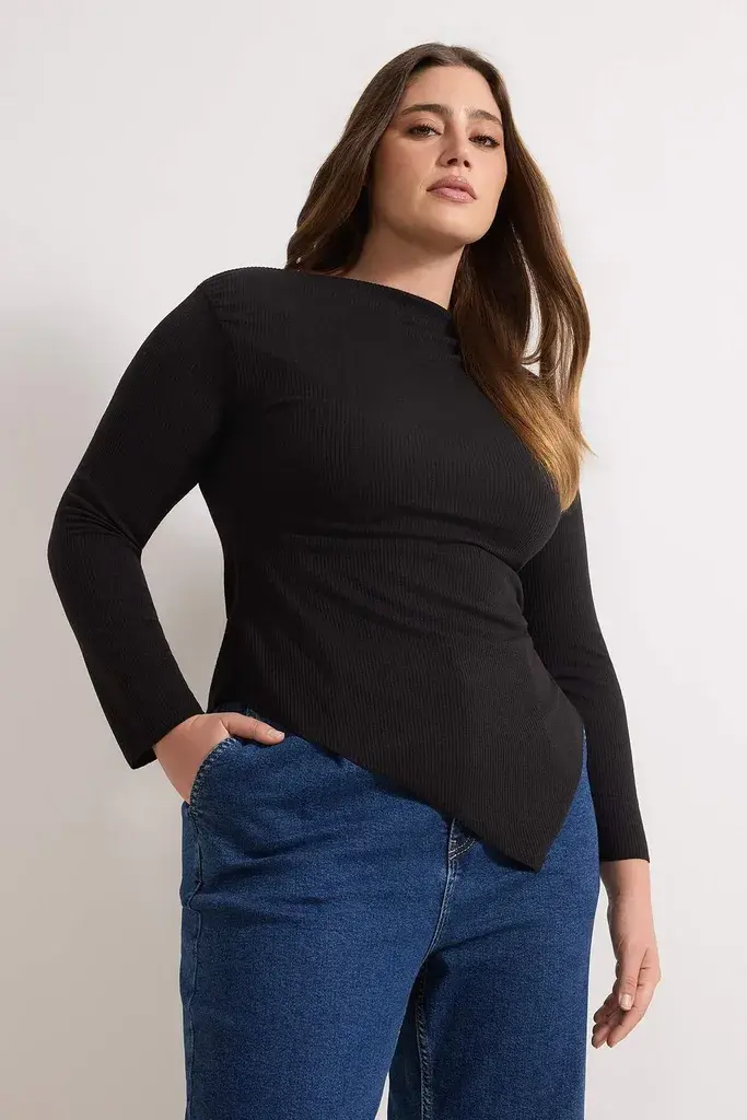 Trendyol Curve Ženska bluza Tbbaw26Af00131, Crna