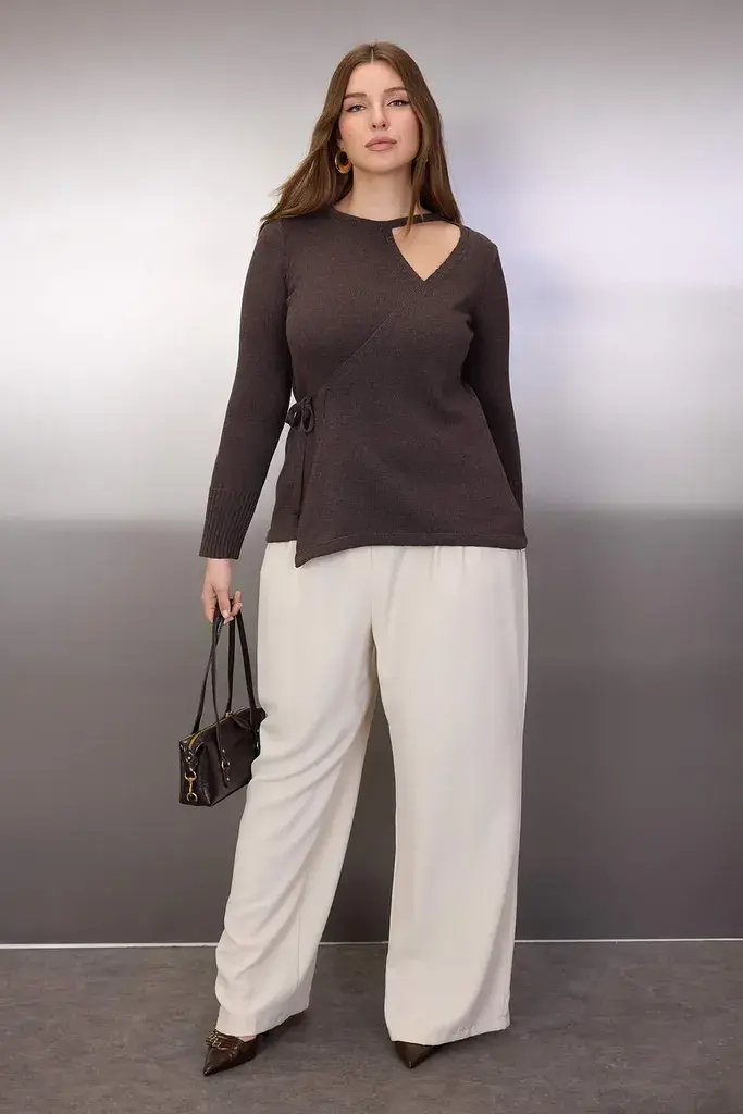 Trendyol Curve Ženska bluza Tbbaw26Af00042, Braon