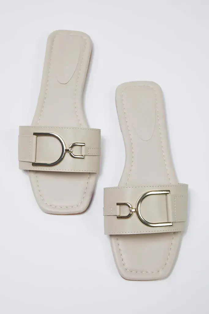 Trendyol Shoes Ženske papuče Takss25Te00015, Krem