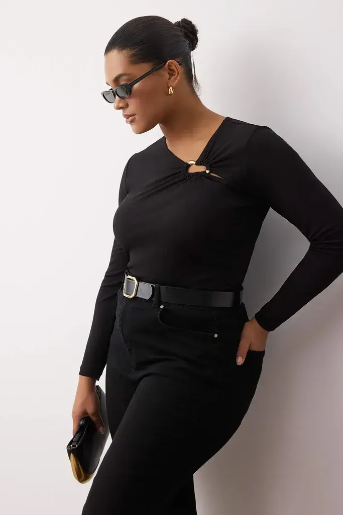 Trendyol Curve Ženska bluza Tbbaw26Af00010, Crna