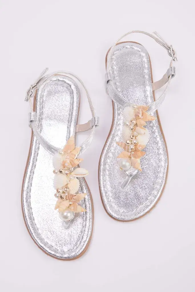 Trendyol Shoes Ženske sandale TAKSS25SD00008, Srebrne boje