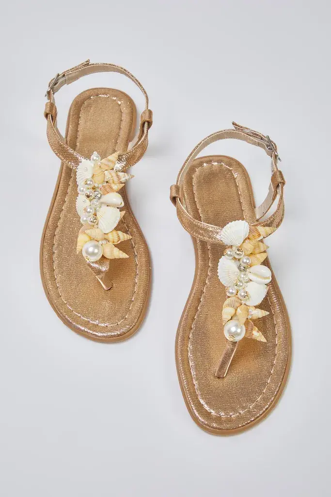 Trendyol Shoes Ženske sandale TAKSS25SD00008, Bronzane