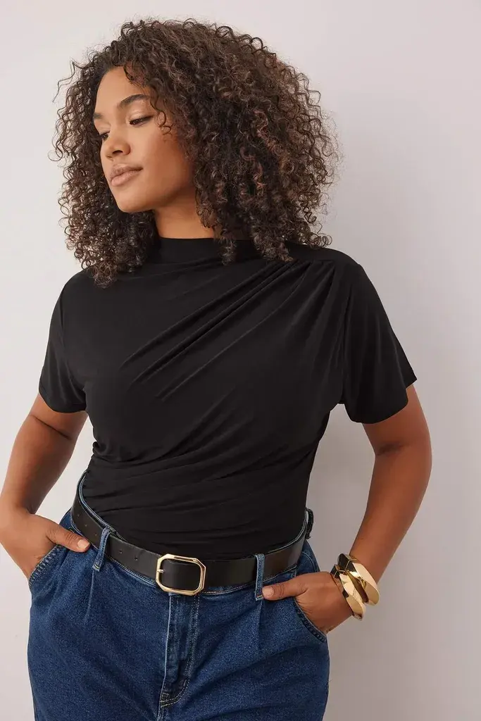 Trendyol Curve Ženska bluza Tbbaw26Af00053, Crna