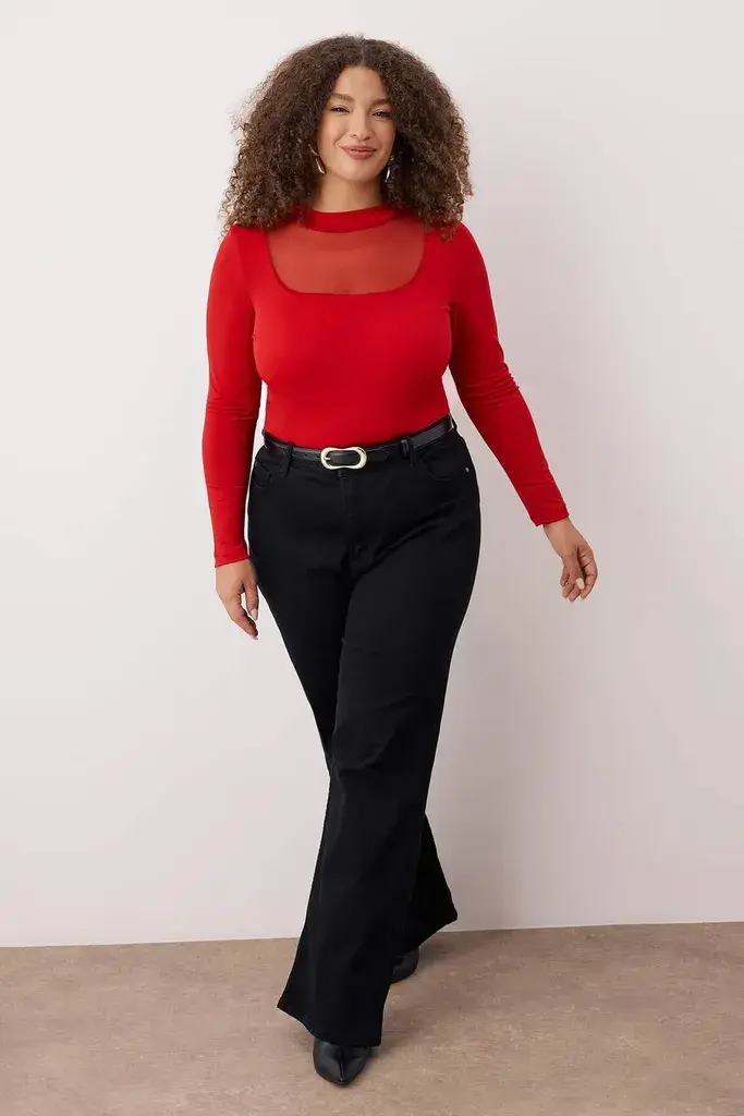 Trendyol Curve Ženski bodi Tbbaw25Cs00003, Crveni