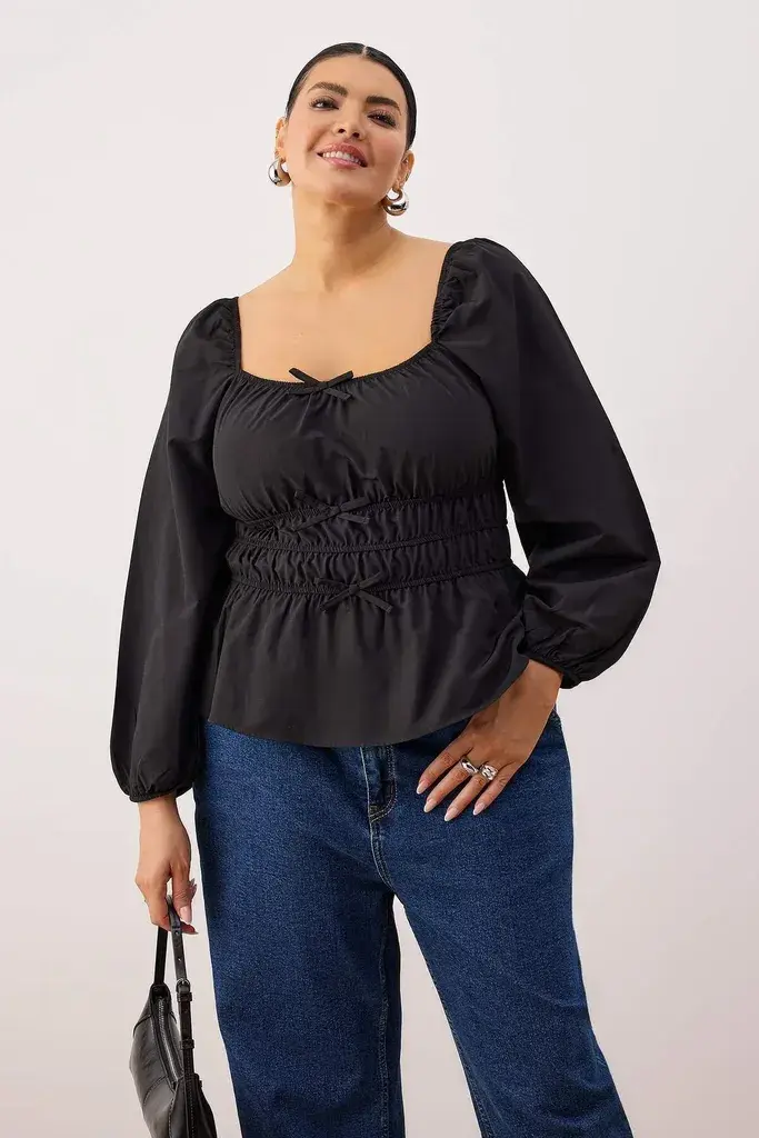 Trendyol Curve Ženska bluza Tbbaw26Af00072, Crna