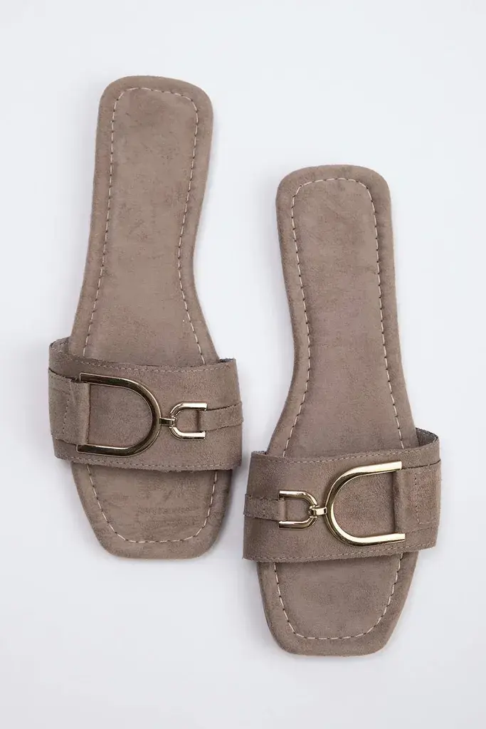 Trendyol Shoes Ženske papuče Takss25Te00015, Bež