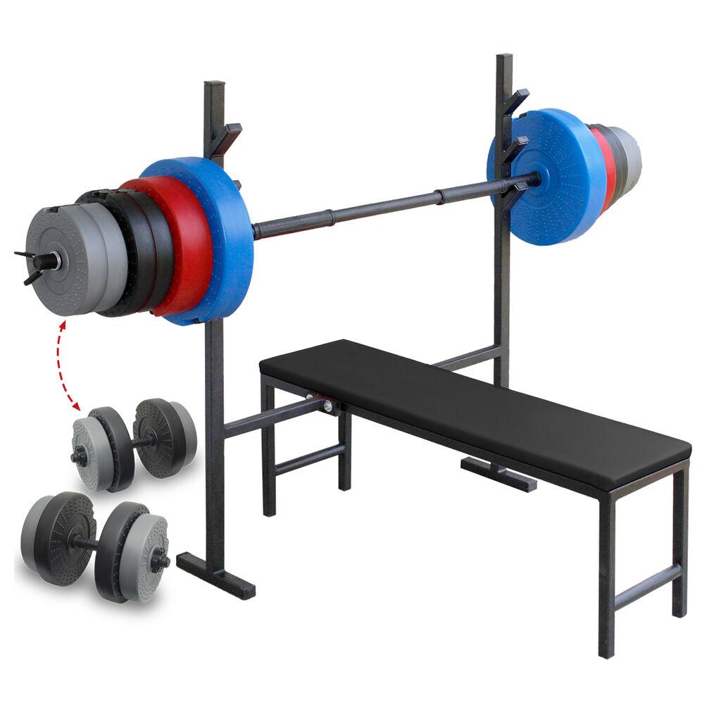 Iron Sport Benč klupa i tegovi Leon84kg i 2+1 šipka