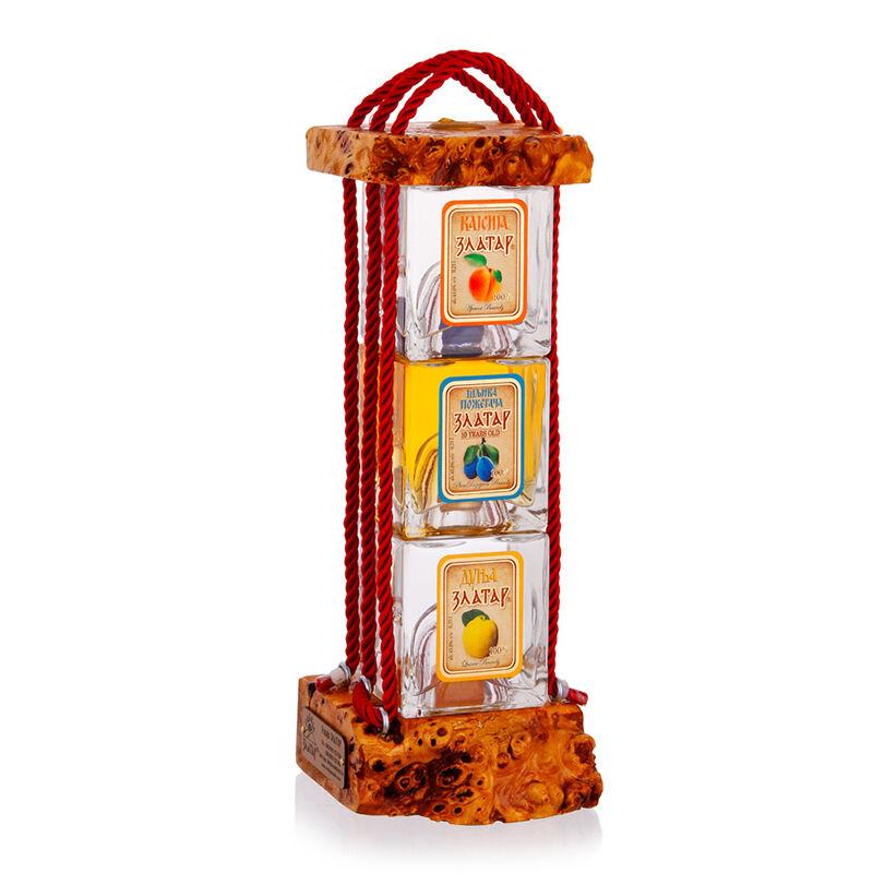 Zlatar Set rakija 3u1 Kajsija, Šljiva Požegača, Dunja, 3 x 250ml