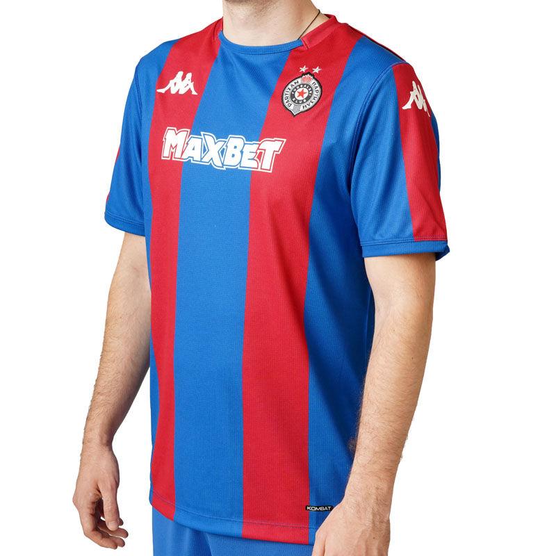 Kappa Muški dres Kombat 2026 Away Partizan, Crveno-plavi