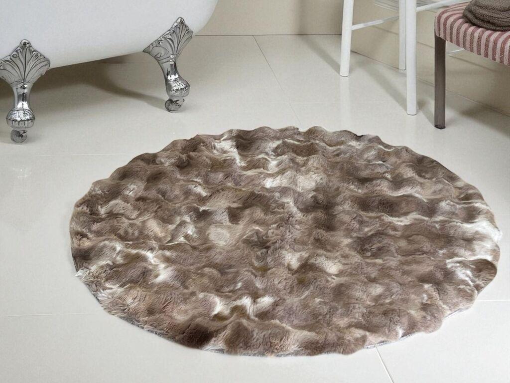 Viktorija Okrugla Prostirka za kupatilo Φ100cm, Braon mix