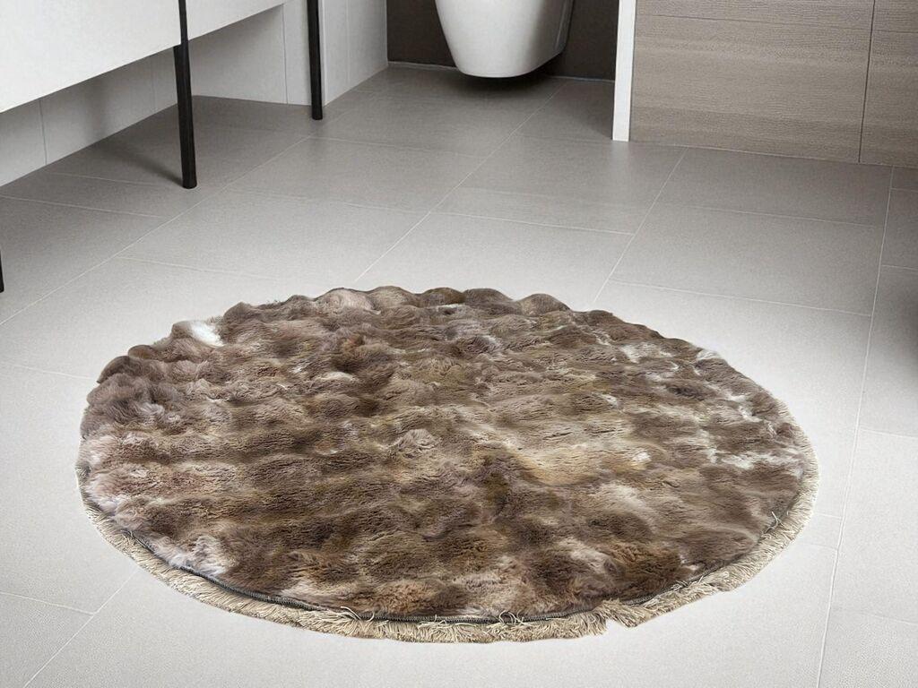 Viktorija Okrugla Prostirka za kupatilo Φ100cm, Braon