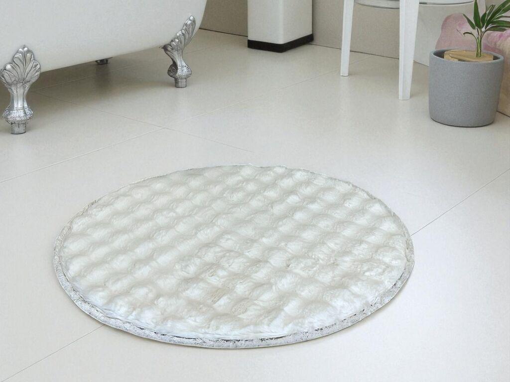 Viktorija Okrugla Prostirka za kupatilo Φ100cm, Bela