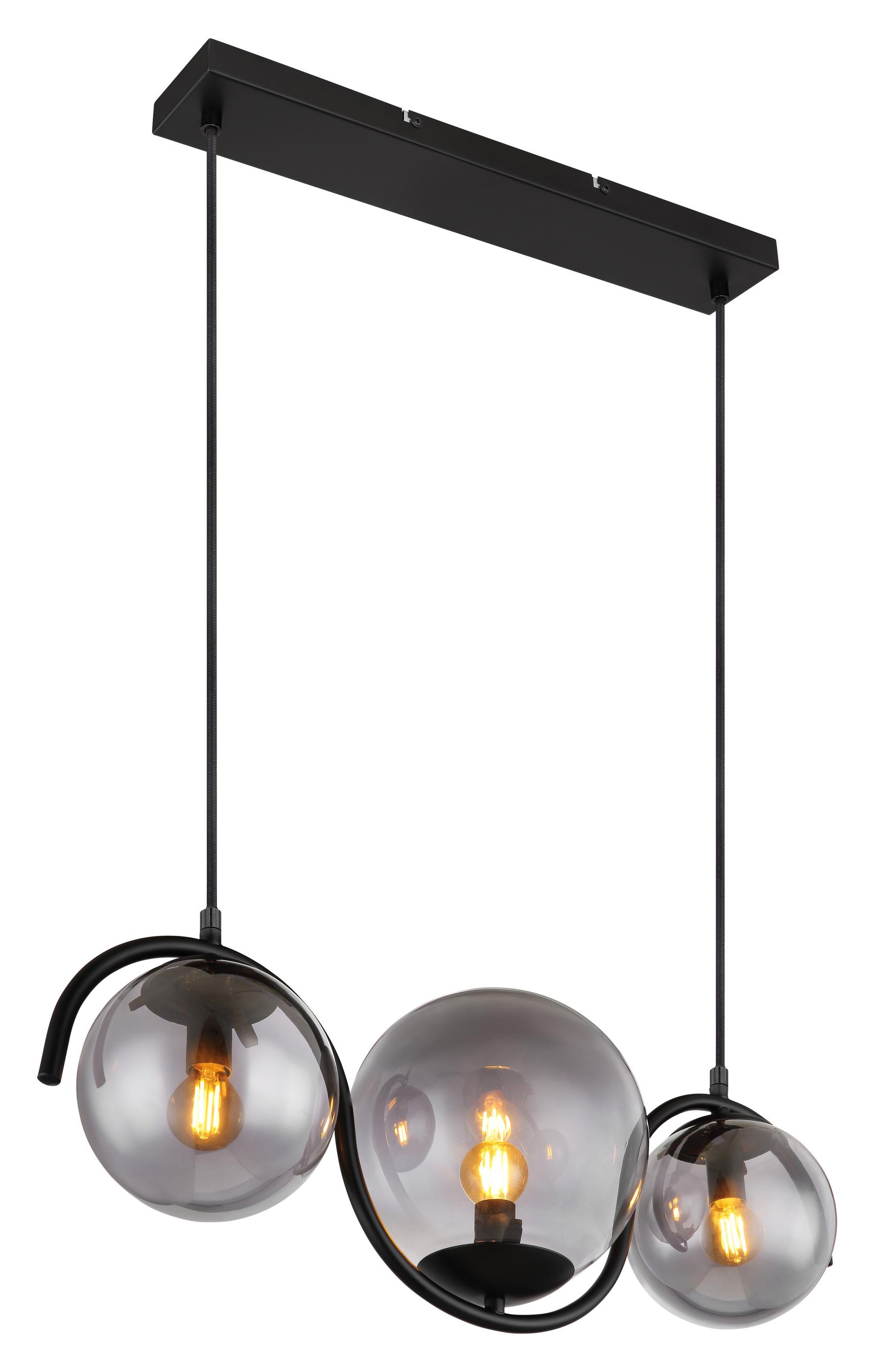 Viseća lampa crna mat, 3x E14