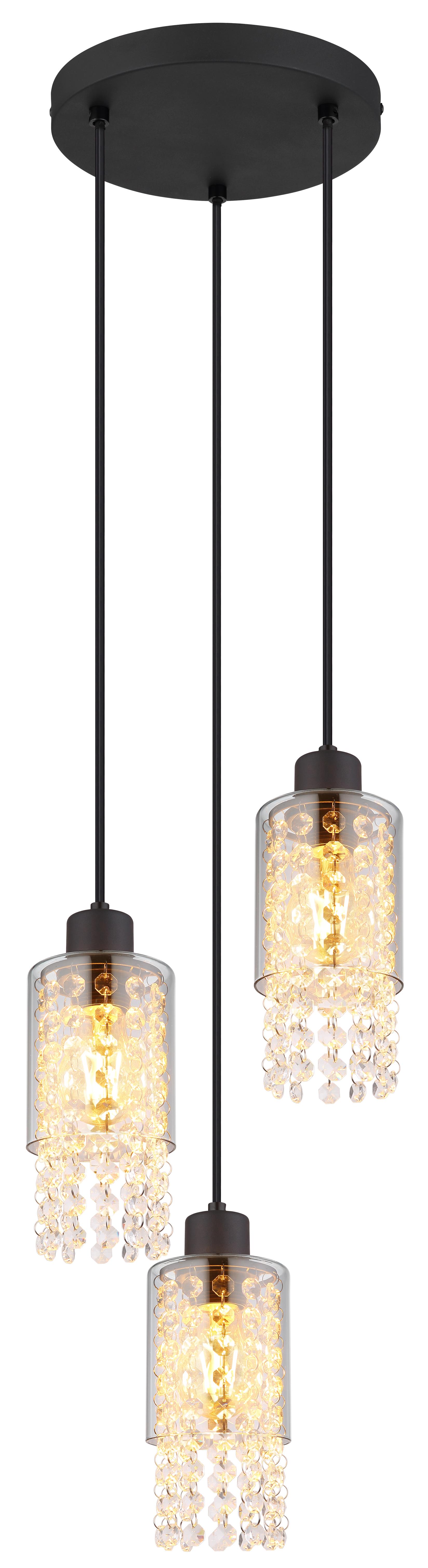 Viseća lampa crna mat, 3x E27