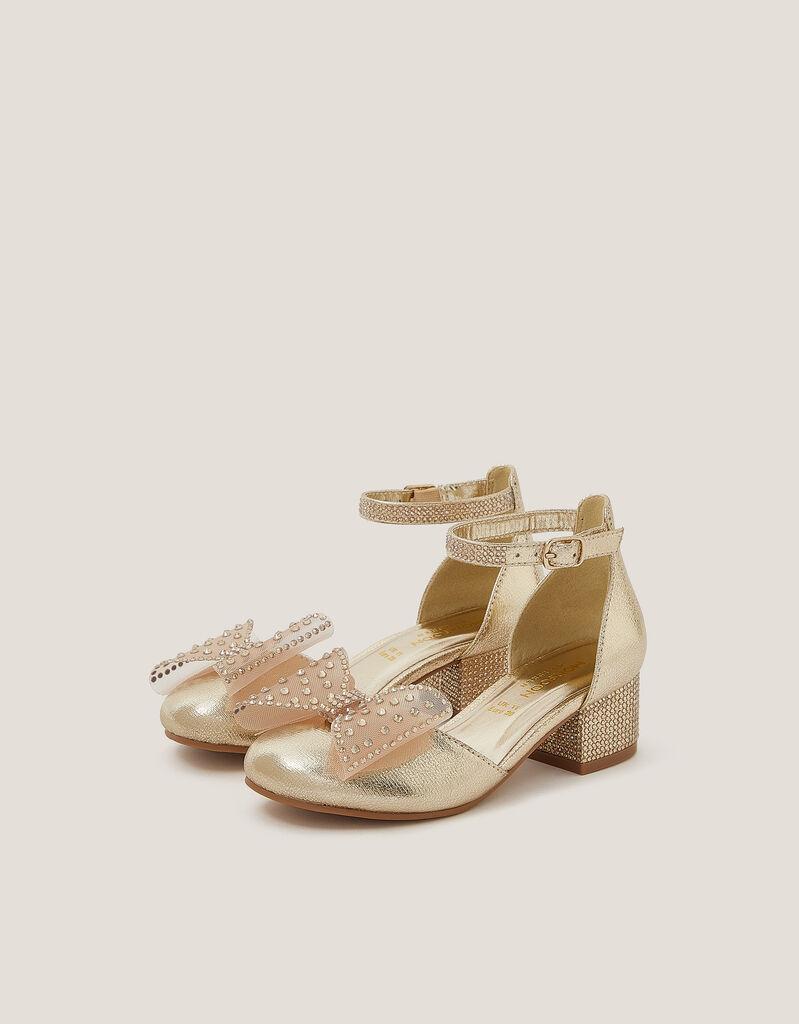 Monsoon Children Cipele za devojčice Diamante Bow, Zlatne boje