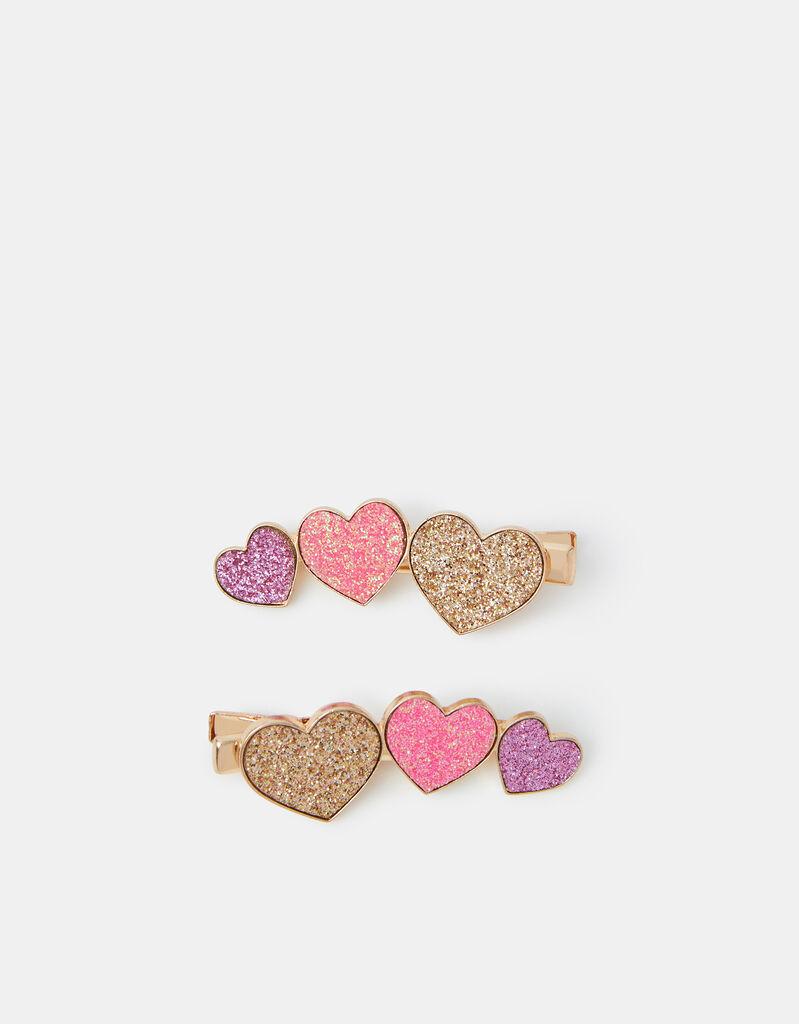 Monsoon Children Set šnala za kosu za devojčice Glitter Heart, 2 komada, Šareni