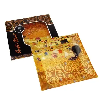Ferkol Matjaž Poslužavnik Klimt Kiss, 25x25 cm, 2 komada, Zlatne boje