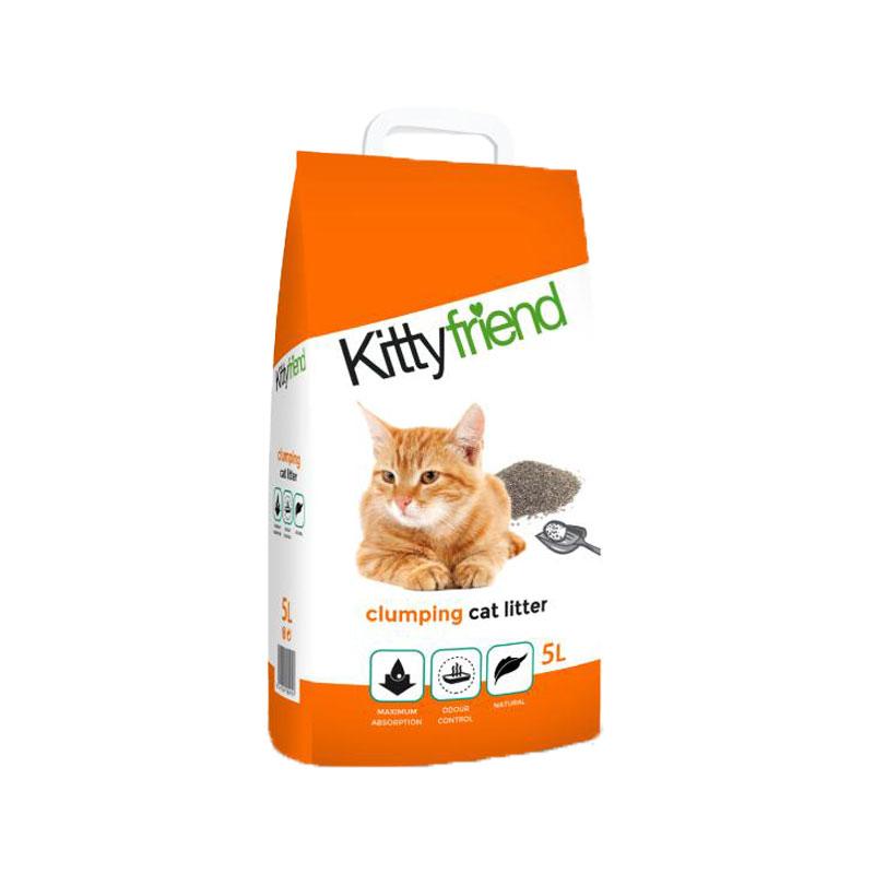 SANICAT Grudvajući posip za mačke na bazi bentonita KittyFriend clumping, 5 l