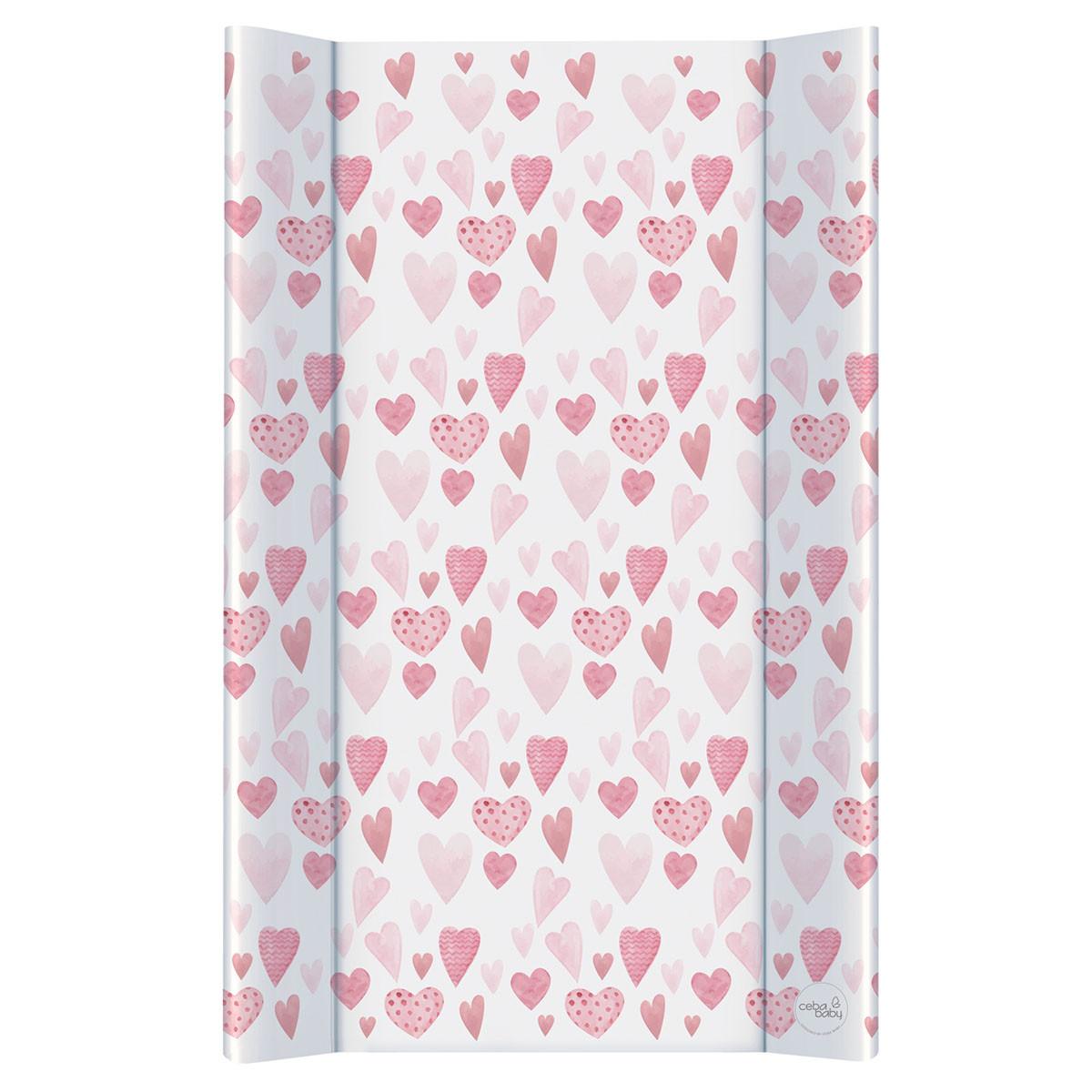 CEBA BABY Tvrda podloga za presvlačenje Srca, 50x80cm, Roze
