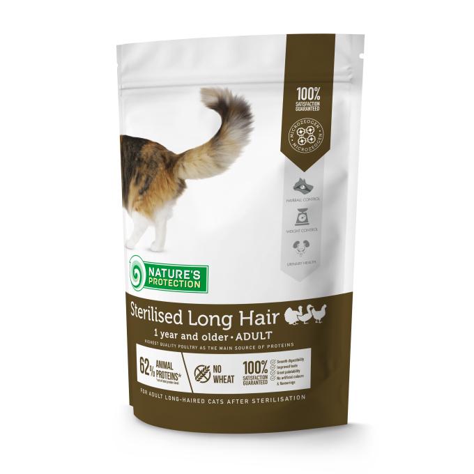 NATURE'S PROTECTION Hrana za mačke Sterilised Long Hair, 400g