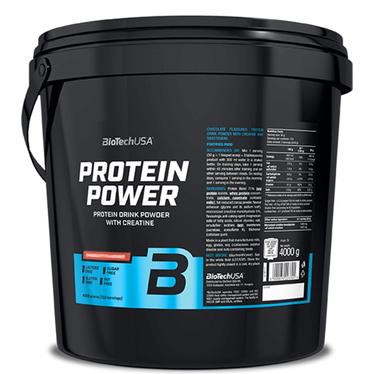 BIOTECHUSA Miks više vrsta proteina i kreatina Protein Power, Jagoda-Banana, 4kg