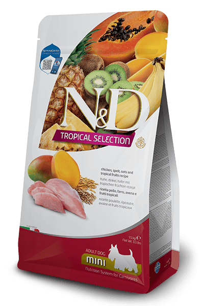 N&D Hrana za pse Tropical Selection Adult Mini Chicken, Spelt, Oats & Tropical Fruits, 5kg