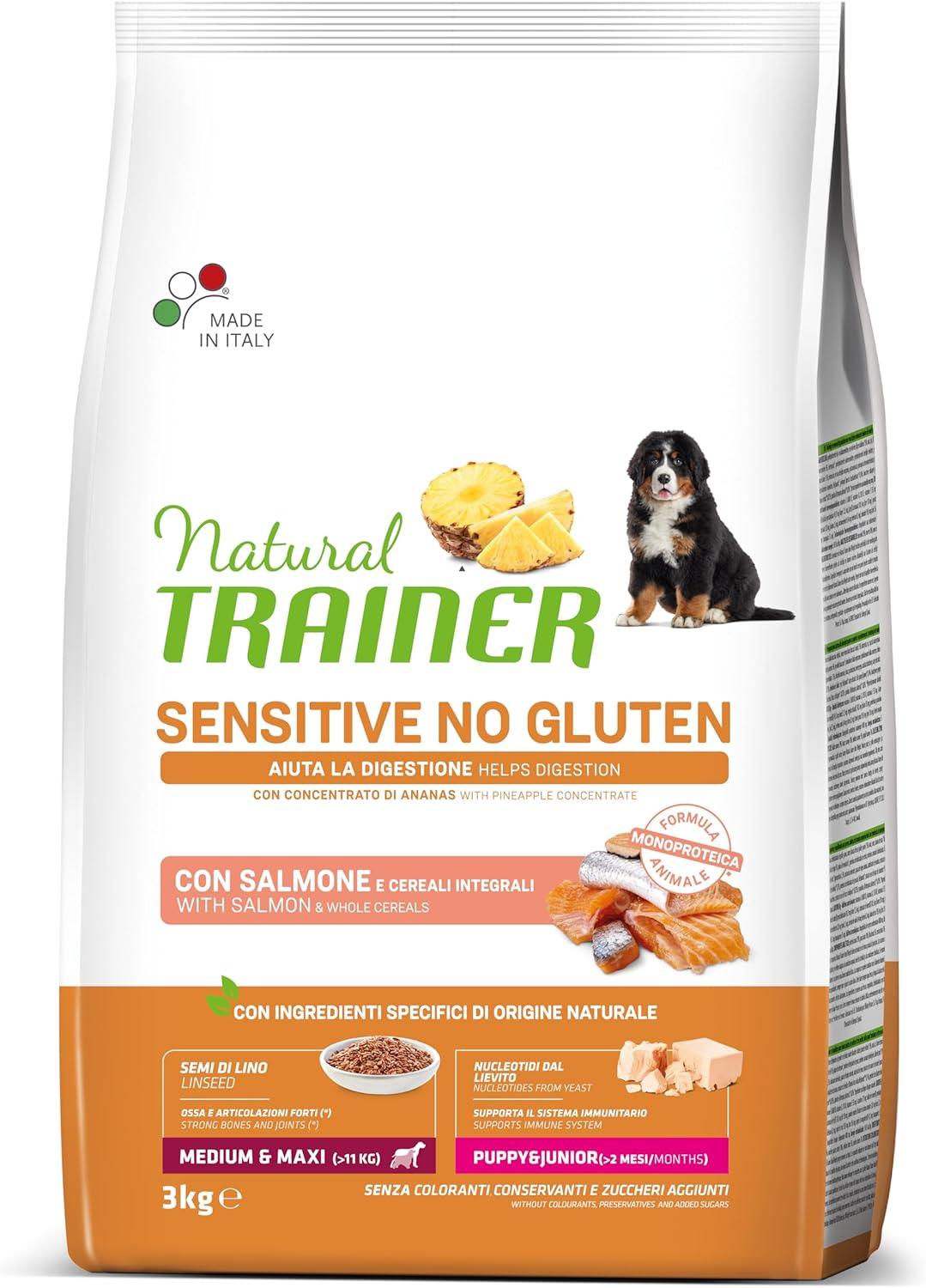 TRAINER Hrana za pse Sensitive No Gluten Medium/Maxi, Puppy&Junior Salmon, 12kg