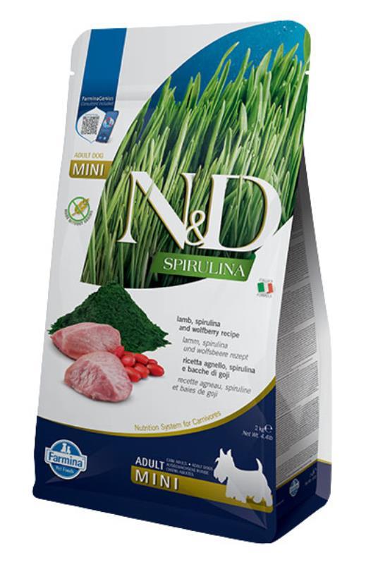 N&D Hrana za pse Spirulina Adult Mini Lamb, Spirulina & Wolfberry, 2kg