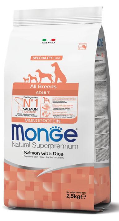 MONGE Hrana za štence Natural Superpremium Puppy And Junior All Breeds Salmon, 2.5kg