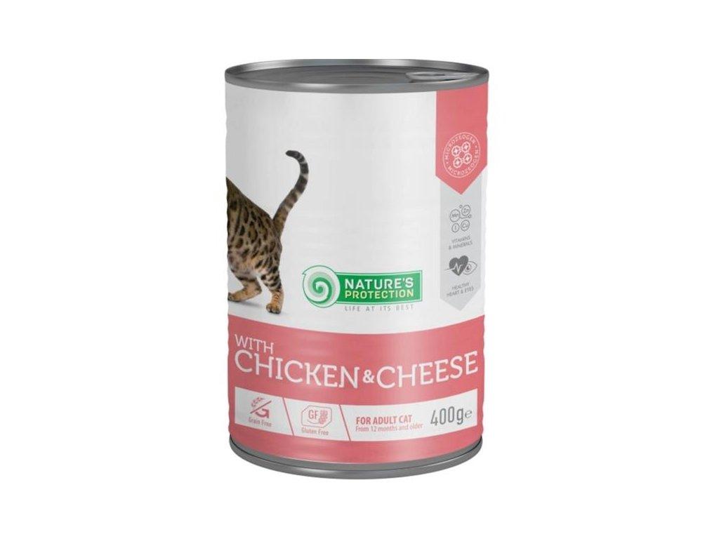 NATURE'S PROTECTION Hrana za mačke Adult Chicken&Cheese, 400g