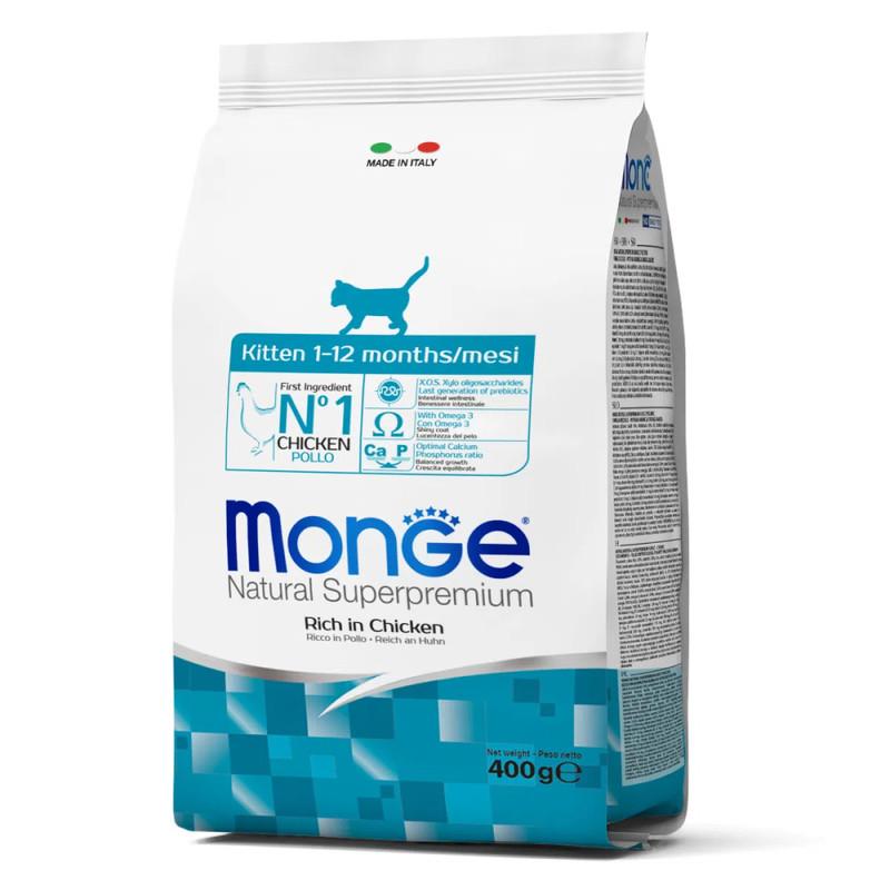 MONGE Granulirana hrana za mačiće Natural Superpremium Kitten, Chicken, 400g