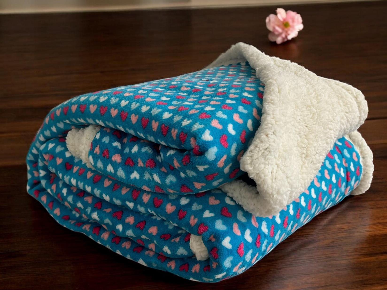 VIKTORIJA Ćebe Plavo srce, 150x200cm