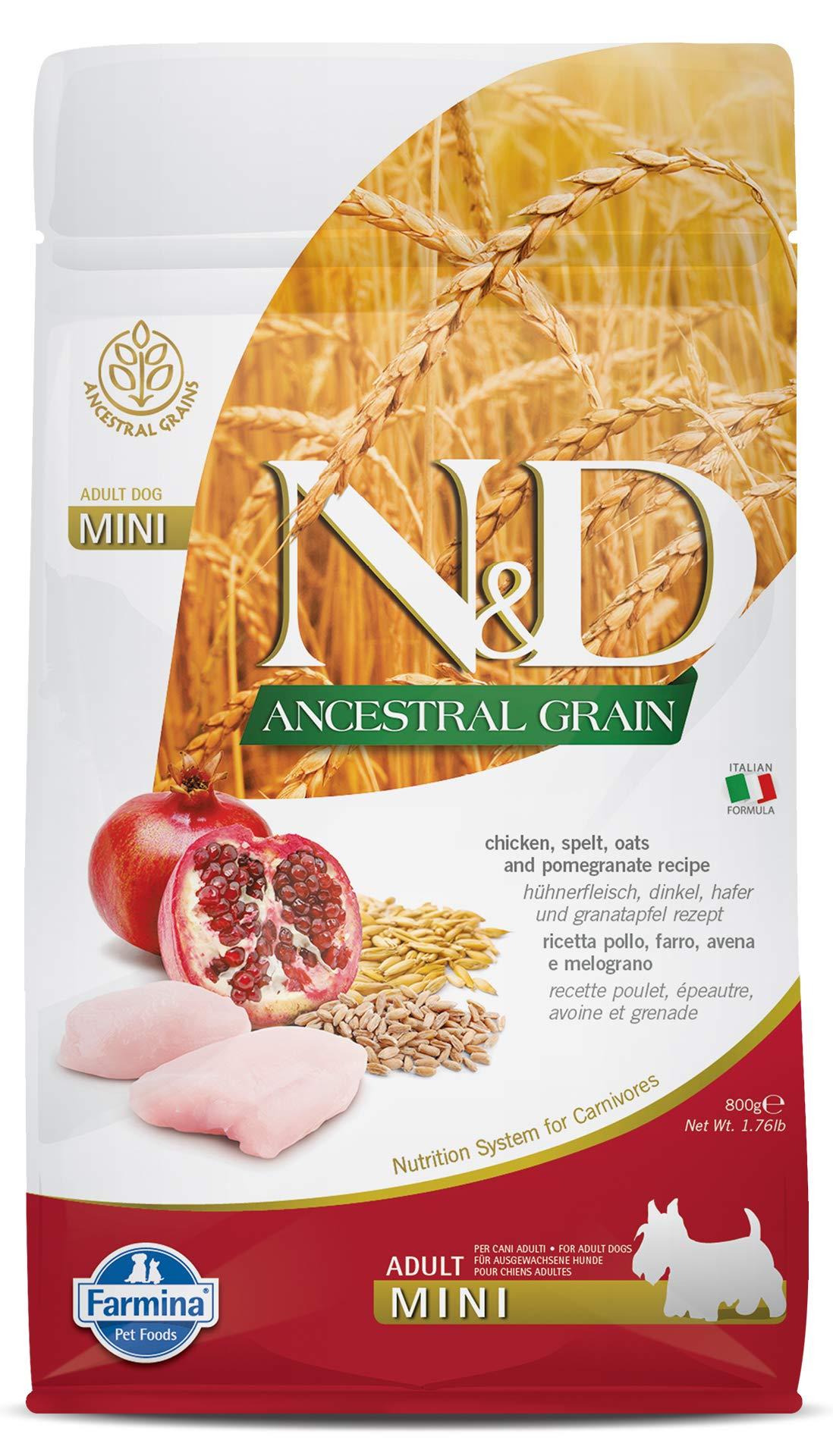 N&D Hrana za pse Ancestral Grain Adult Mini Chicken & Pomegranate, 800g