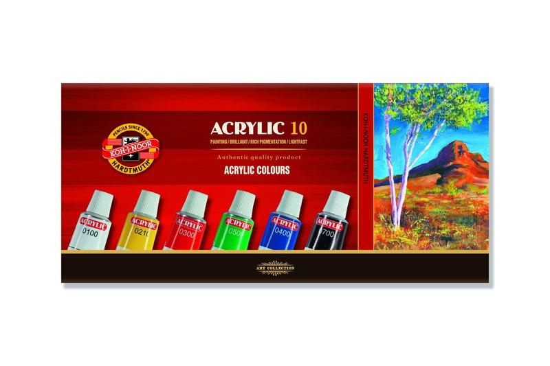 KOH-I-NOOR Set akrilnih boja, 10 x 16 ml, 10 komada, Šareni