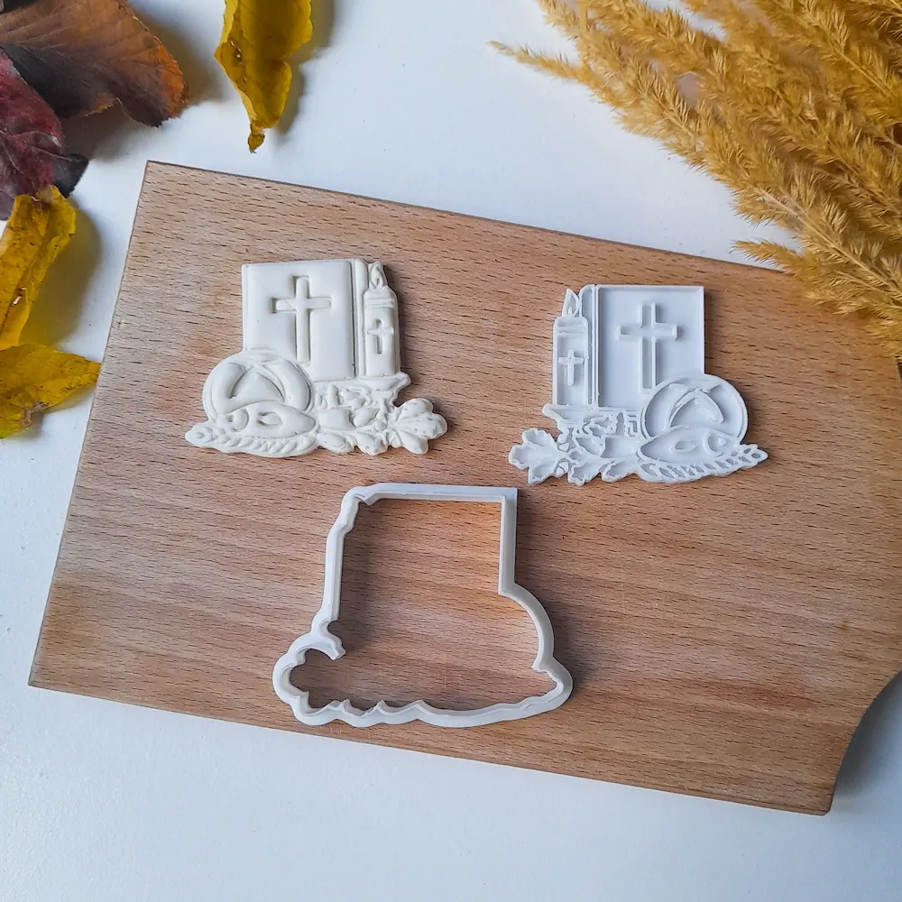 KREATIVNI SLATKIŠI Božićna modla za ukrašavanje božićnih kolača, 6 cm, Bela