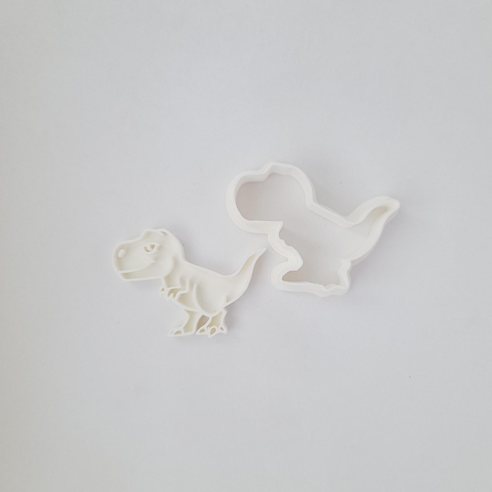 KREATIVNI SLATKIŠI Modla za kolače i ukrase dinosaurus T-rex, 5 cm, Bela