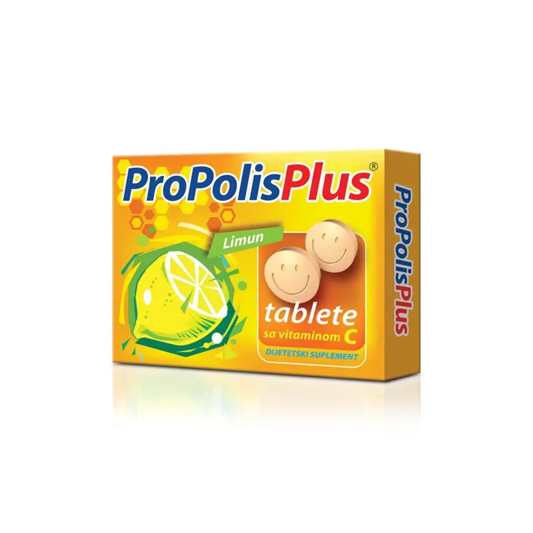 PROPOLIS PLUS Propolis sa vitaminom C, Ukus limuna, 20 tableta