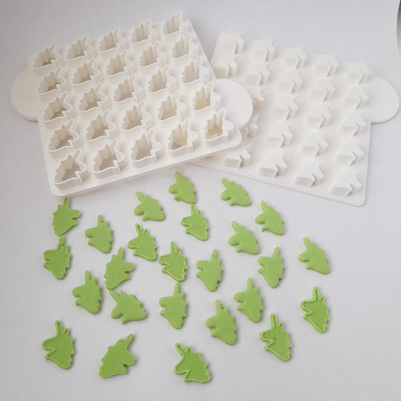 KREATIVNI SLATKIŠI Modla za izradu kolača Glava jednoroga, 15 mm, Bela