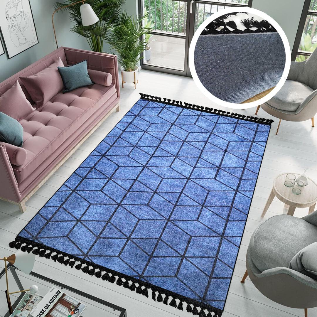 ARMONIA Tepih 160cm x 230cm Kocka, Plavi