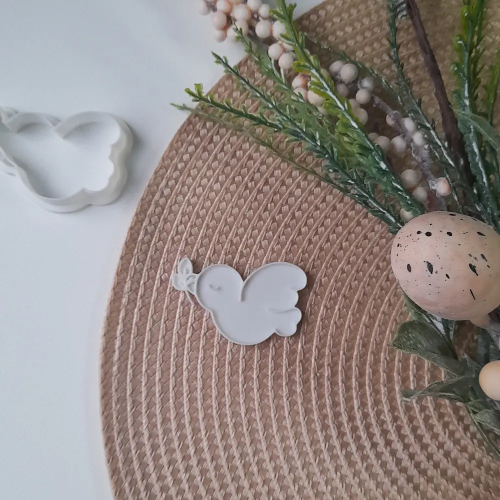 KREATIVNI SLATKIŠI Modla za kolače i ukrase Ptica, 5 cm, Bela