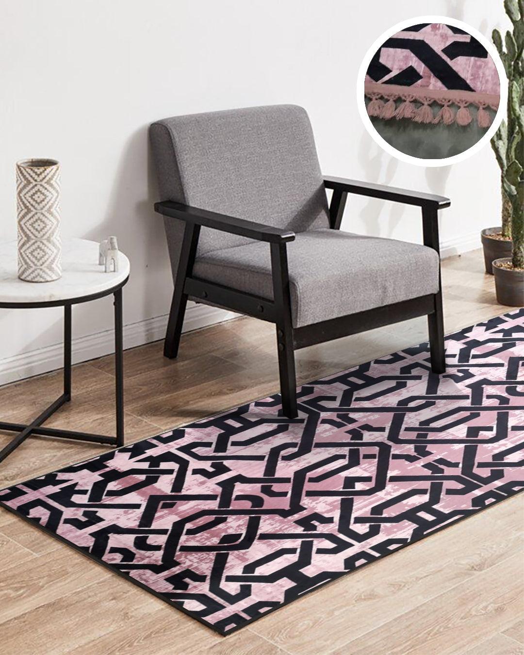 ARMONIA Tepih staza sa resama 80cm x 200cm Ornament roze