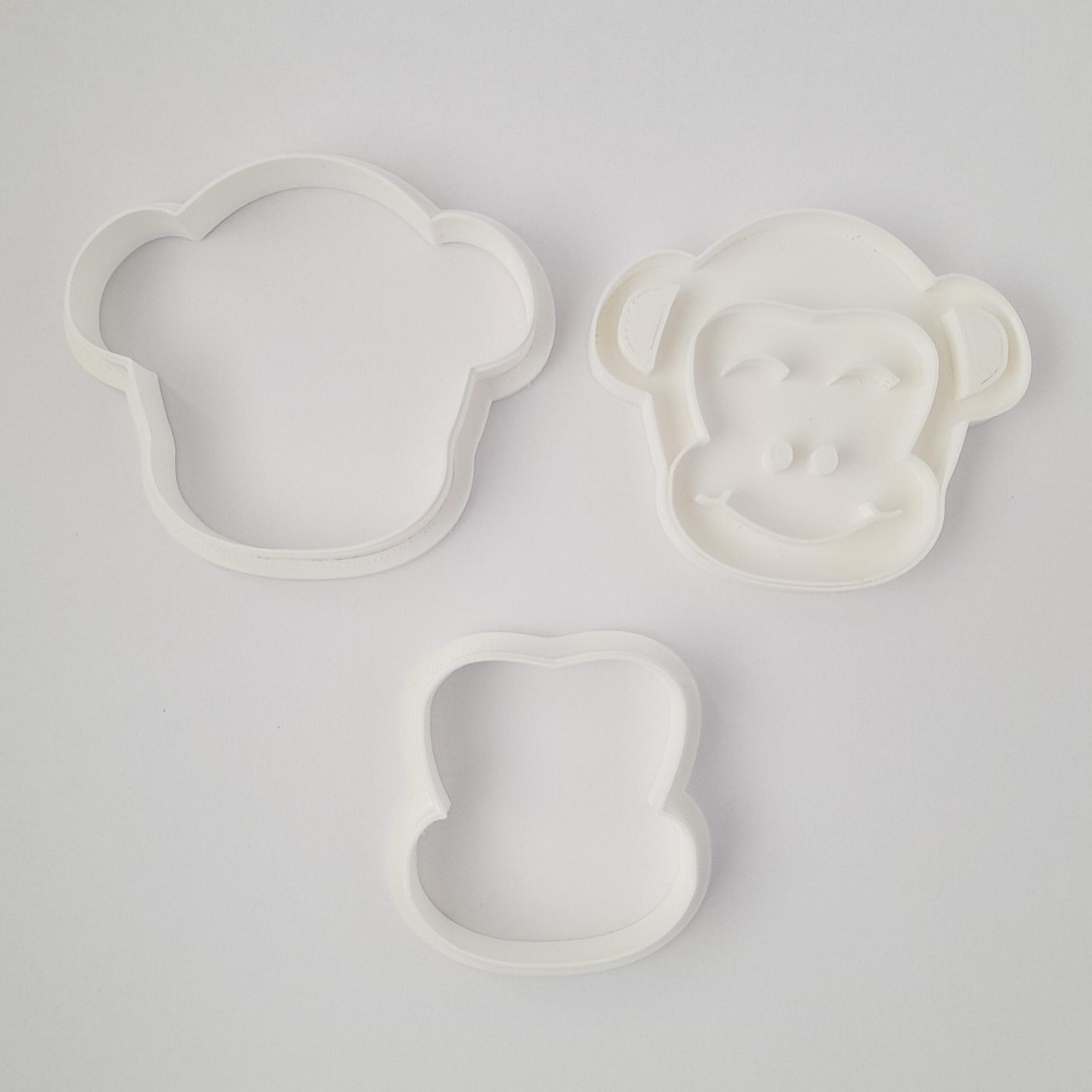KREATIVNI SLATKIŠI Modla za kolače i ukrase Majmun, 5 cm, Bela