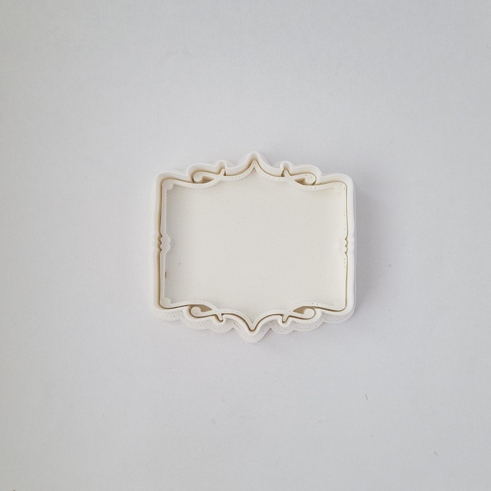 KREATIVNI SLATKIŠI Modla za kolače i ukrase Retro ram, 8 cm, Bela