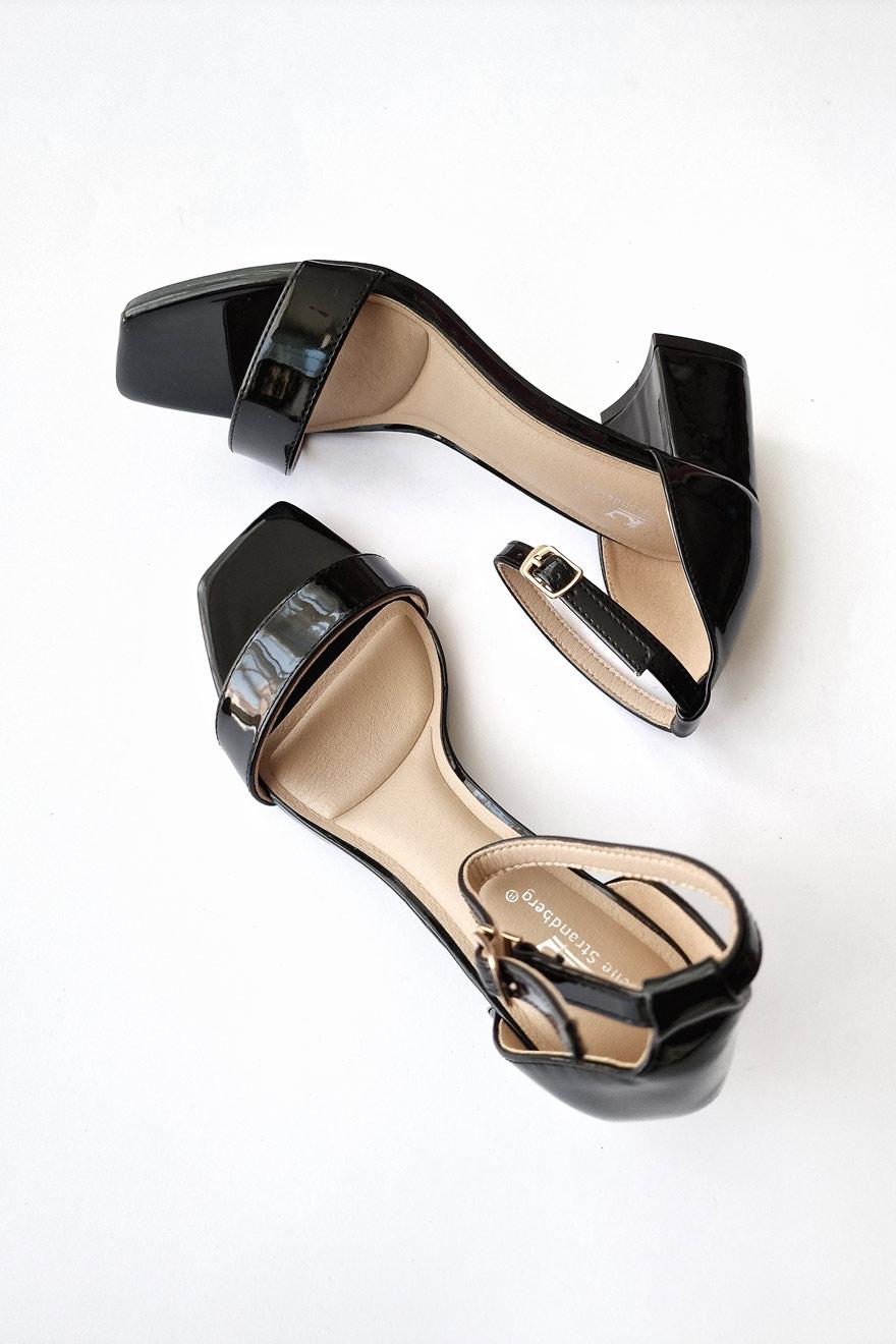 Ženske sandale na štiklu Melina, Crne