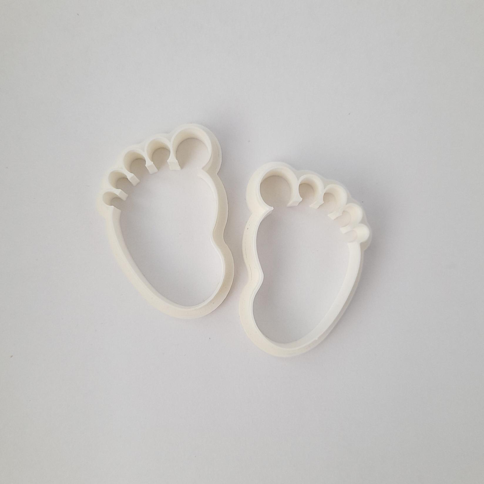 KREATIVNI SLATKIŠI Modla za kolače i ukrase Otisak stopala, 6 cm, Bela