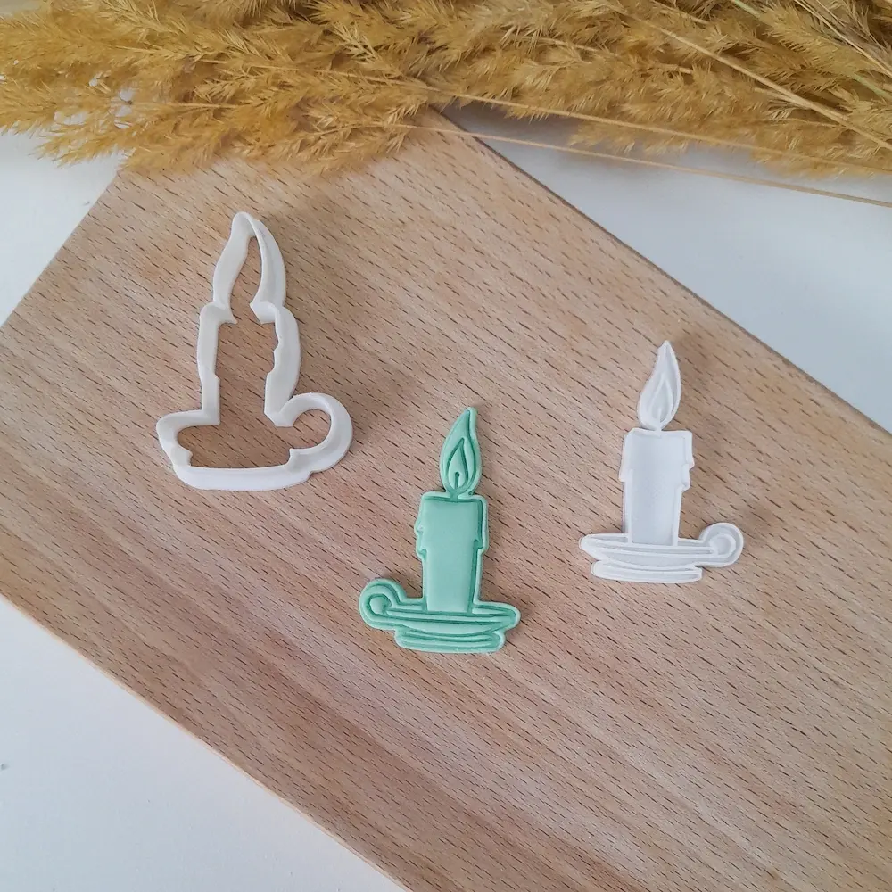KREATIVNI SLATKIŠI Modla za kolače i ukrase Sveća, 8 cm, Bela