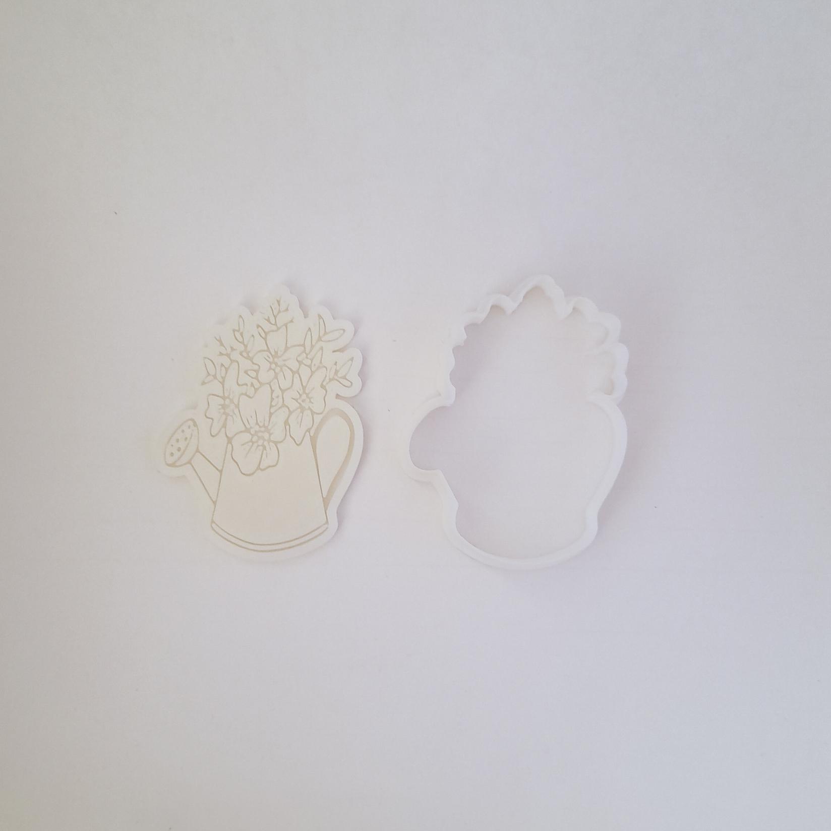 KREATIVNI SLATKIŠI Modla za kolače i ukrase Kantica sa cvećem, 6 cm, Bela