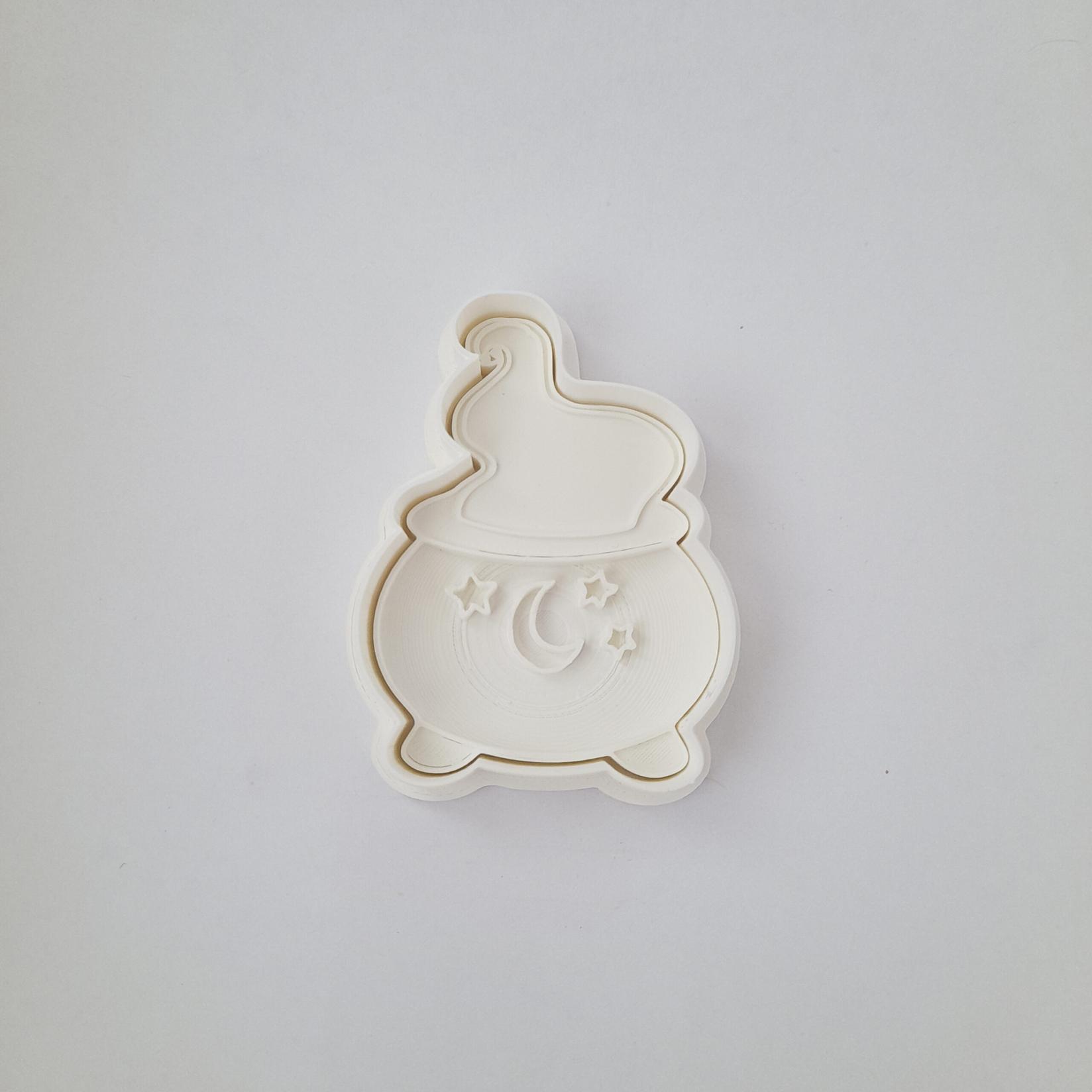 KREATIVNI SLATKIŠI Modla za kolače i ukrase Kotlić, 6 cm, Bela