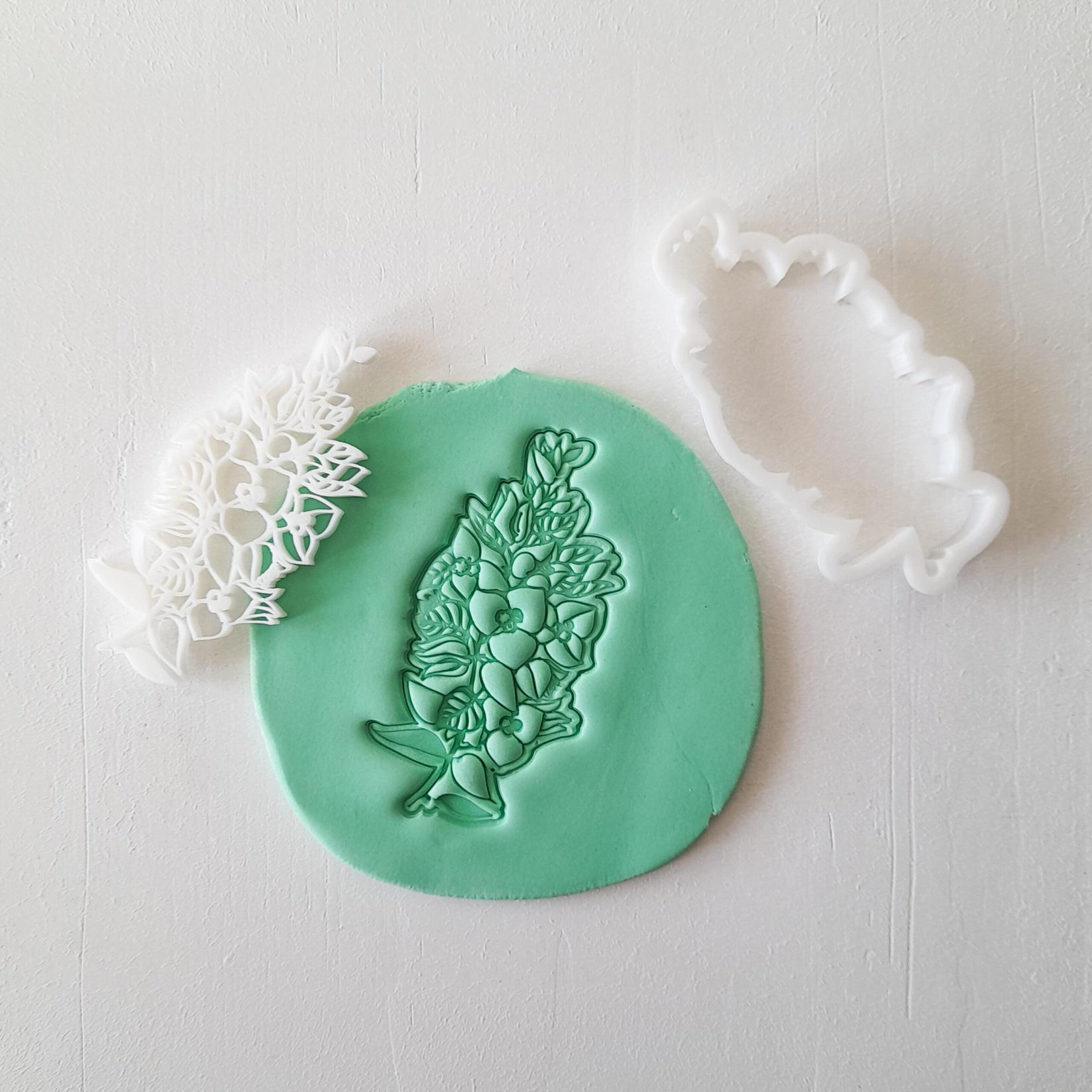 KREATIVNI SLATKIŠI Modla za kolače i ukrase Cvetna grana, 8 cm, Bela