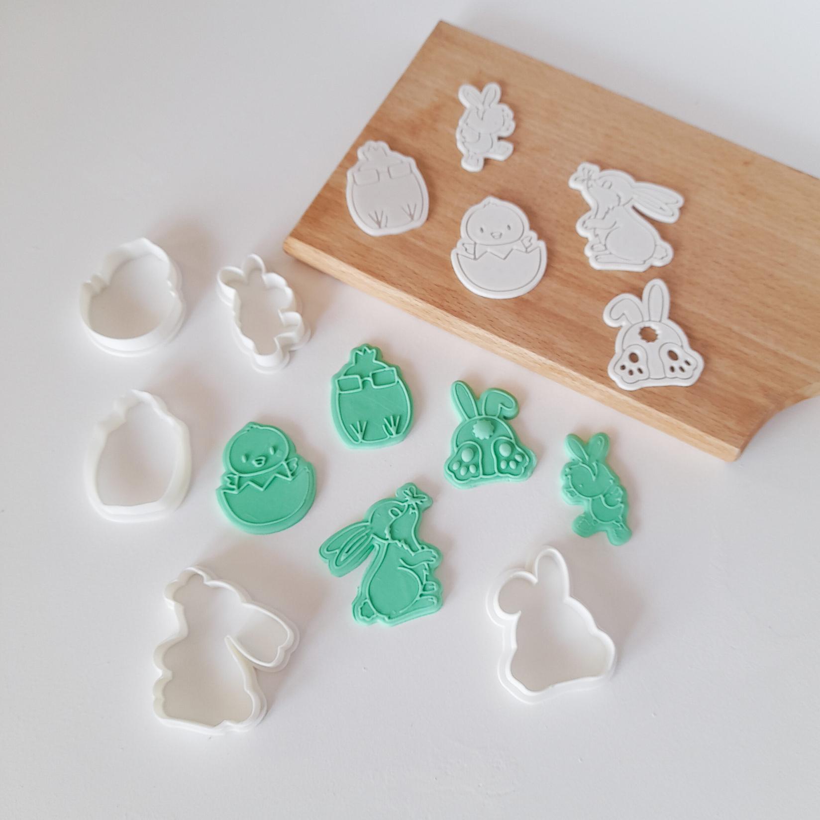 KREATIVNI SLATKIŠI Set uskršnjih modlica za kolače, 5 cm, 5 komada, Bele